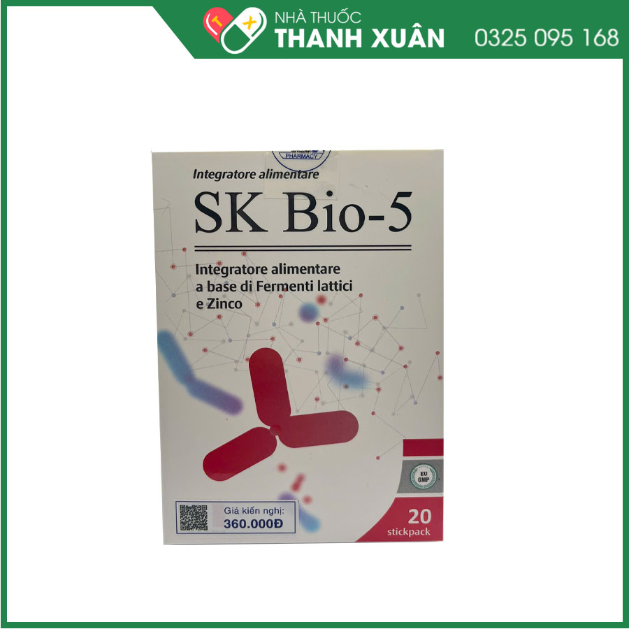 SK Bio-5 bổ sung hệ vi sinh đường ruột, hỗ trợ điều trị hội chứng ruột kích thích và bảo vệ đại tràng